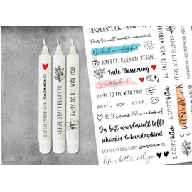 Kerzen Tattoofolie - Sprüche zum Verschenken - für Kerzen/Keramik DIN A4