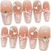 SakuraLovely8 Nail Tips Handmade 3D Design Fake Nail Short Oval