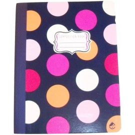 Carolina Pad Studio C In the Navy Wide Ruled Composition Book (Shades of Red and Orange Polka Dots)