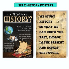 Jinniee Set 2pcs History Posters History Classroom Poster Quotes Motivation History Posters for Classroom Decoration History Teacher gift History Teacher History Professor Social Studies Room