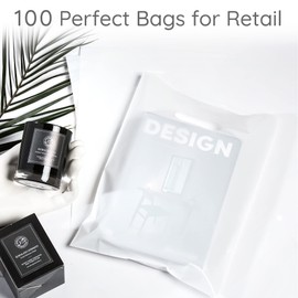 100 Bags for Small Business 1.5Mil 9"x12" Merchandise Bags Extra Thick Glossy Thank You Bags and Shopping Bags (White)