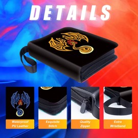 4-Pocket Card Binder Compatible with PTCG Card,50 Double-Sided Pages for 400 TCG Cards Pocket Premium Zip PU Card Binder for Lorcana MTG,Collectible for Hockey,Baseball,Football Trading Card Game