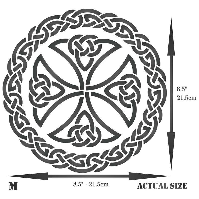 Stencils for Walls: Celtic Cross Stencil, 8.5 x 8.5 inch