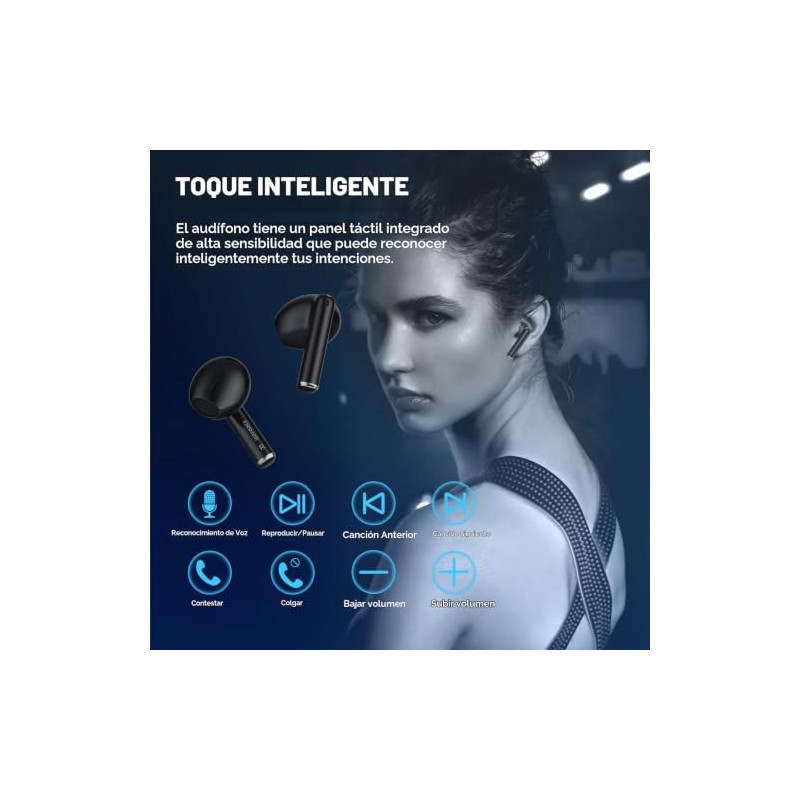 ZIPFORCE Auriculares inalámbricos, Bluetooth 5.3 en el oído, 4 micrófono