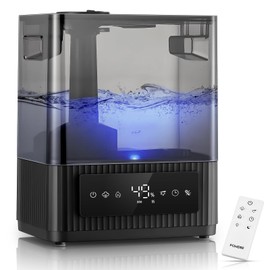 FOHERE 6L Warm and Cool Mist Humidifiers for Bedroom, 60H Quiet Runtime, Smart Humidity Control, Oil Diffuser, Sleep Mode, 12H Timer, Light, Top Fill Ultrasonic Humidifier for Home Room Baby Plant