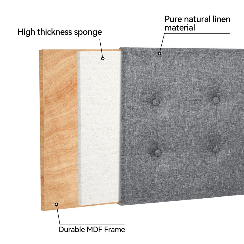 HAUSOURCE Wall Mount Headboard with USB Port for Queen Size