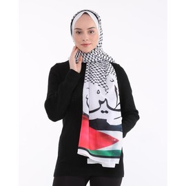 Palestinian flag kufya hijab-scarf cotton flex fabric #525