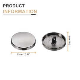 HARFINGTON 10pcs Metal Flat Button, 23mm Round Metal Sewing Button Alloy Shank Replacement Button for Men Women Suit Woolen Coat Shirt Jacket Trousers Sewing Crafts, Gun Black