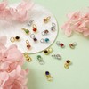 PandaHall 48pcs Flat Round Rhinestone Charms Pendant 24 Colors Gold