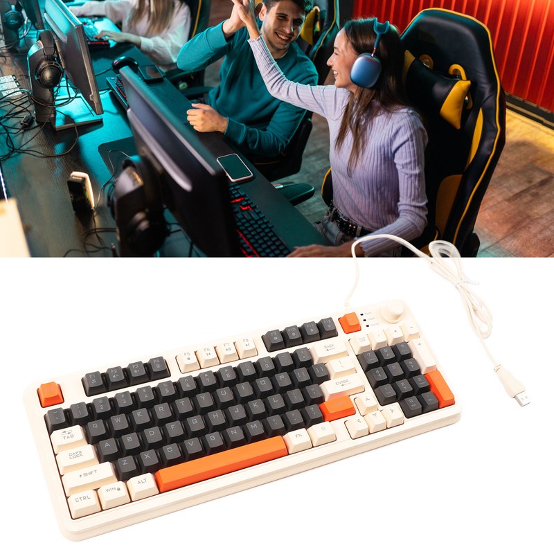Gaming Keyboard USB 94 Keys LED Backlit Ergonomic Fodable Feet