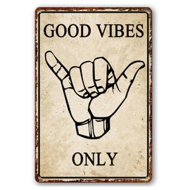 Funny Metal Tin Sign Good Vibes Only Sign Vintage Road Signs Beach Room Decor Surfer Theme Home Beach House Pool Decor Hawaii Room Decor Surfboard Wall Decor