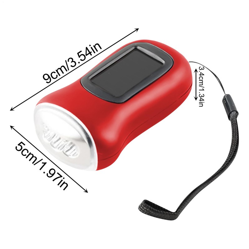 Solar Flashlight | Hand Crank Outdoor Flashlight | Weatherproof Solar