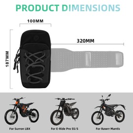 Funparts Electric Dirt Bike Bag Front Frame Bag Universal for Sur Ron Surron LBX E-Ride Pro SS/S Rawrr Mantis,Fit for ID Phone Key Garage Door Opener Black