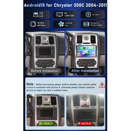 Car Stereo for Chrysler 300C 2004-2011 Wireless CarPlay/Android Auto Android 15 Radio【8Core4+64Gwith Qualcomm】 9" IPS Touch Screen,BT5.1,DSP Hi-Res/OBD2,GPS,SWC,Backup Camera METEESER for Chrysler