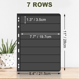 color tree 10pcs Stamp Stock Pages Sheets Double Sided 7 Strips 9 Binder Holes