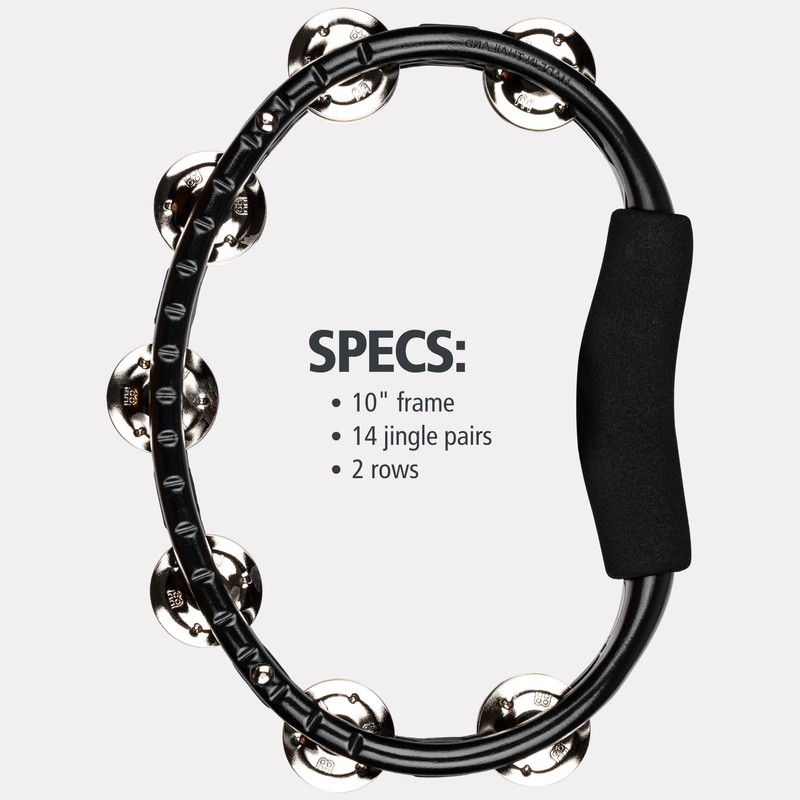 Meinl TMT1BK Hand Tambourine and Steel Jingles - Black