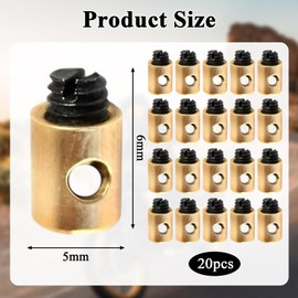 20 Pieces Screw Nipple Bowden Cable Nipple Brake Cable Nipple Screws Brake Cable Nipple Screws Replacement Screw Nipple Sufficient Quantity Suitable for Bicycles Motorcycles Cars 5 x 6 mm