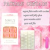 Vezocim Press on Toenails with Gold White Line Designs, 24Pcs