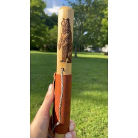 Jesus Reigns USA Standing Black Bear, Natural Earth Tones Poplar Wood Walking Stick Hiking Staff - (Tall Adult) 60 Inches