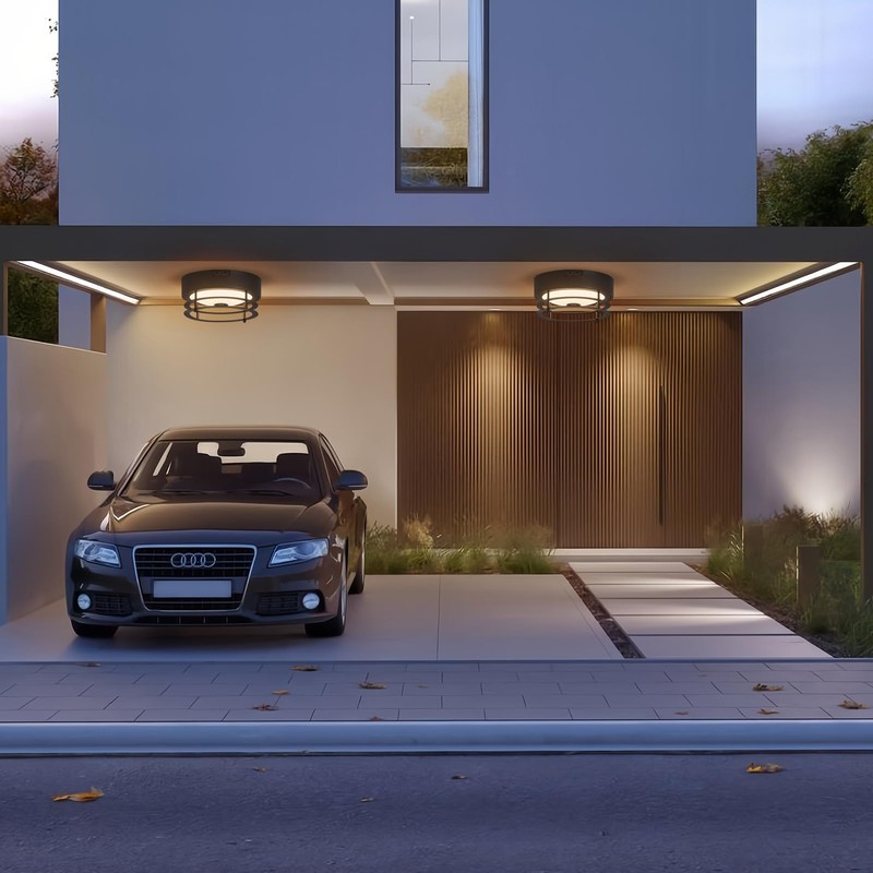 Yisuro Outdoor Ceiling Light with Motion Sensor Flush Mount Farm