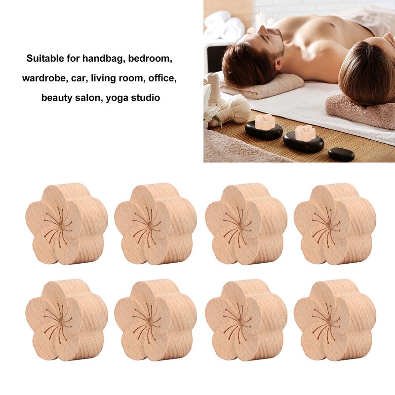 8 Pcs Essential Oil Car Diffuser Plum Flower Shape Natural