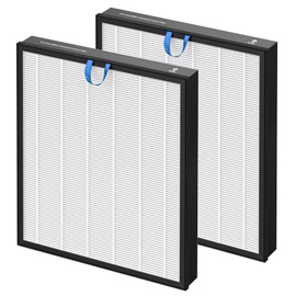Vital 200S Replacement Filt-er for LEVOIT Vital 200S and Vital 200S-P Air Purifi-er, 2 Pack H13 True HEPA and High-Efficiency Activated Carbon Filte-r, Vital 200S-RF, LRF-V201-WUS, White