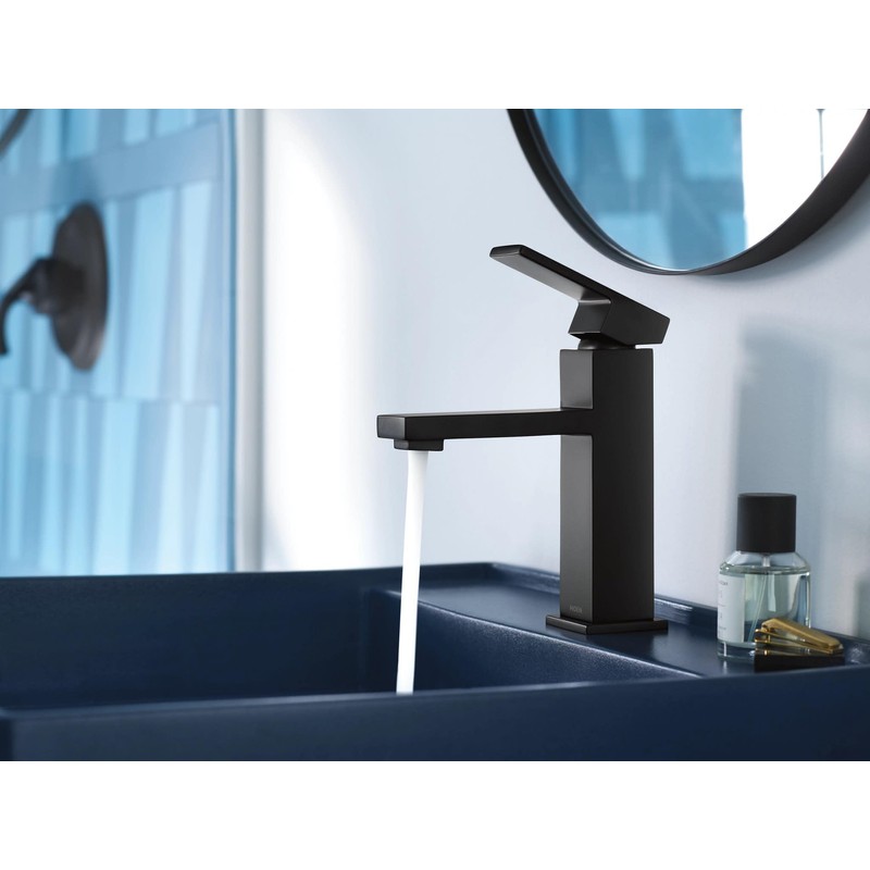 Moen Revyl Matte Black One-Handle Single Hole Modern Bathroom Sink