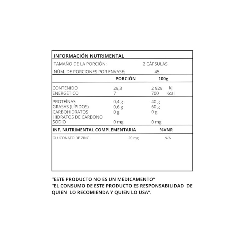 Essential Nutrition Zinc 90 cápsulas de 500 mg