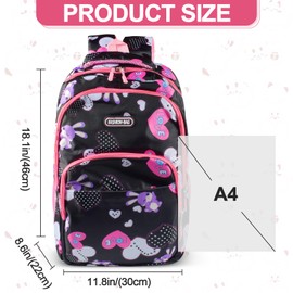 Girls' School Backpack, Children's Backpack, Nursery Backpack, Children's Backpack, Height & Size Adjustable, Casual Daypack, for Children/Primary Schools/Middle School Students, b