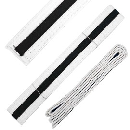 Ace Martial Arts Supply Black Stripe Color Belt (White, 1)