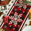 Artoid Mode Buffalo Plaid Snowflakes Christmas Table Runner, Seasonal Winter