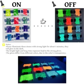 Glow in The Dark Diamond Painting Beads for Diamond Dots Accessories, 20 Colors Square Diamond Painting Drills Flatback Rhinestones for Crafts, Diamonds for Diamond Painting Bead Art Gem Art, 4000PCS