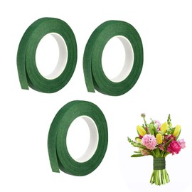 CYMYGS 3 Rolls Florist Tape, Florist Wire Green Stem Wrap Bouquet Tape, Floral Arrangement Kit, Bouquet Tapes for Plant Stem Wrapping and DIY Handcrafts (30 Yard/Roll)