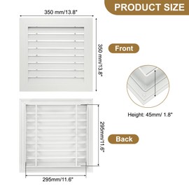 PATIKIL 12" x 12" Aluminum Return Grille, Air Supply Vent Cover Linear Bar Ventilation Grille for Sidewall Wall Ceiling HVAC System, Outer Size: 13.8" x 13.8", White