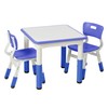 ECR4Kids Dry-Erase Square Activity Table with 2 Chairs, Adjustable, Kids
