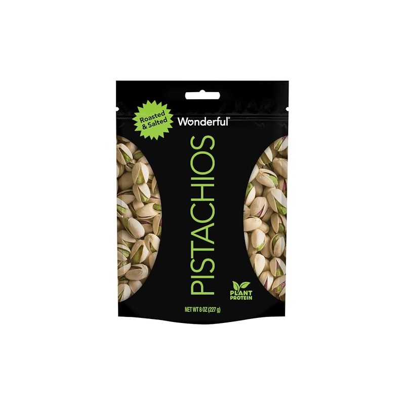 Wonderful Pistachios, Pistaches Tostados Con Sal, 227g, Bolsa Resellable, Snack