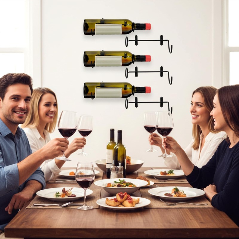 Ubamdom 6 Pcs Wall Mounted Wine Rack Holders - Metal