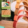 AVDAR 7Pcs Wooden Rainbow Stacker Toy, Wooden Rainbow Stacking Toy,