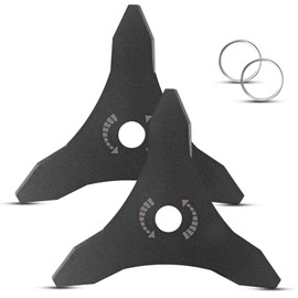 YAMTO 10" Brush Cutter Blades with Washers-2 Blades and 2 Washers,Manganese Steel,Compatible with 1" (20mm) Arbor Husqvarna, Stihl, Ego, and More,Powerful Sharpness for Thick Weeds & Saplings