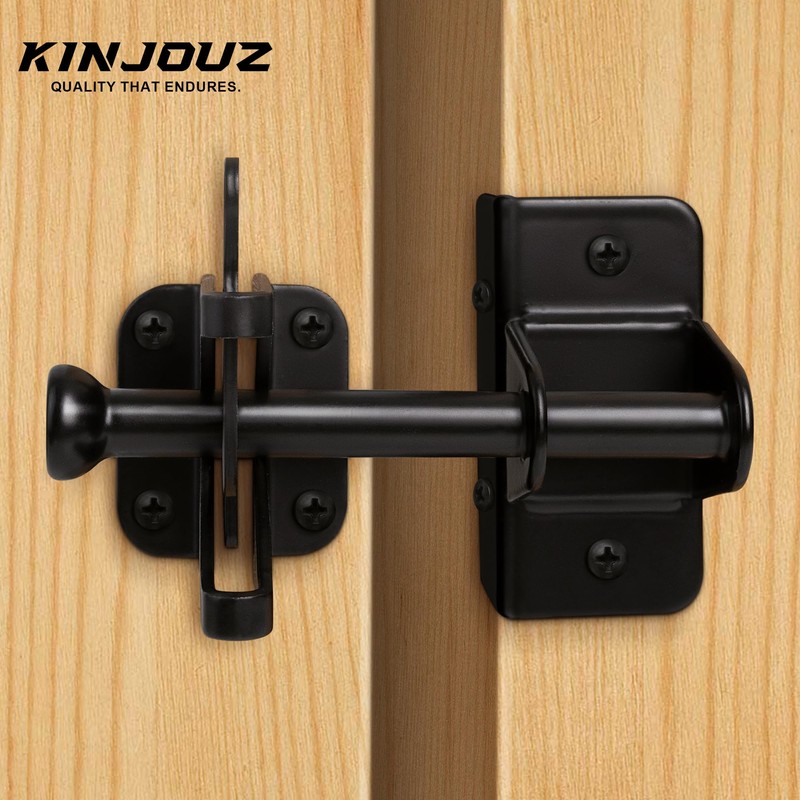 KINJOUZ Self Locking Gate Latch for Wooden Fence, Heavy Duty