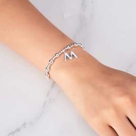 Philip Jones Letter M Initial Stretch Bracelet Created with Zircondia® Crystals