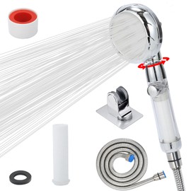 RV handheld shower head with filter for hard water | camper shower head with hose and on off switch | High pressure shower head replacement for Marine、boat、Motor Home