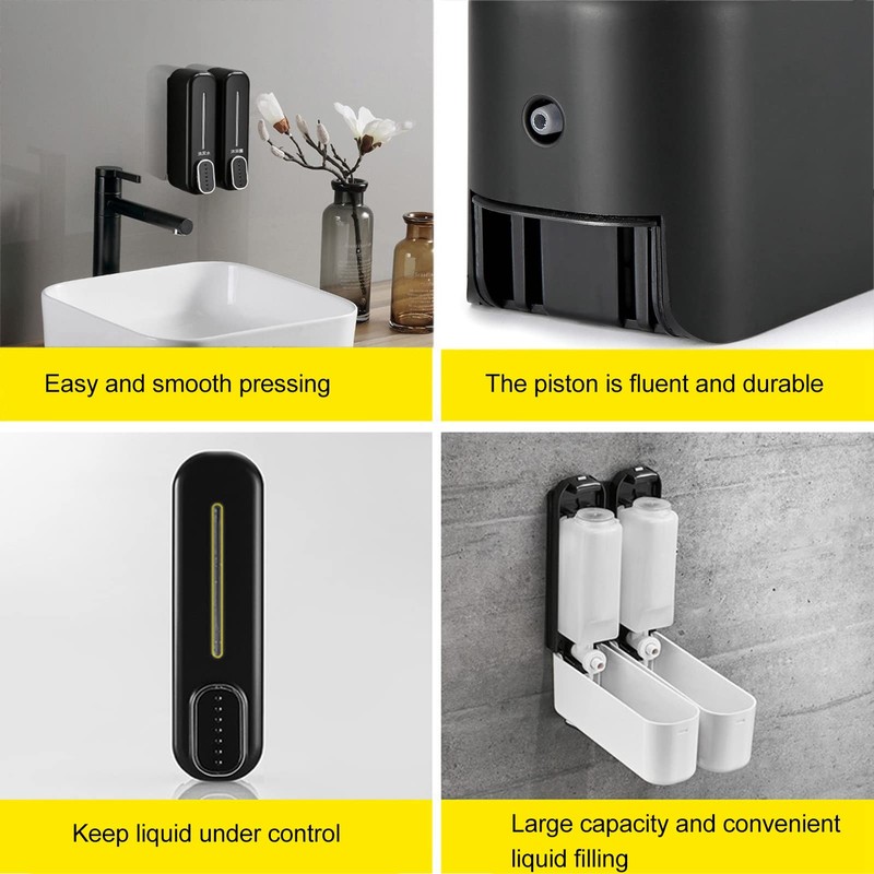 Soap Dispenser Wall Mount, 300ml ABS Easy to Install Manual