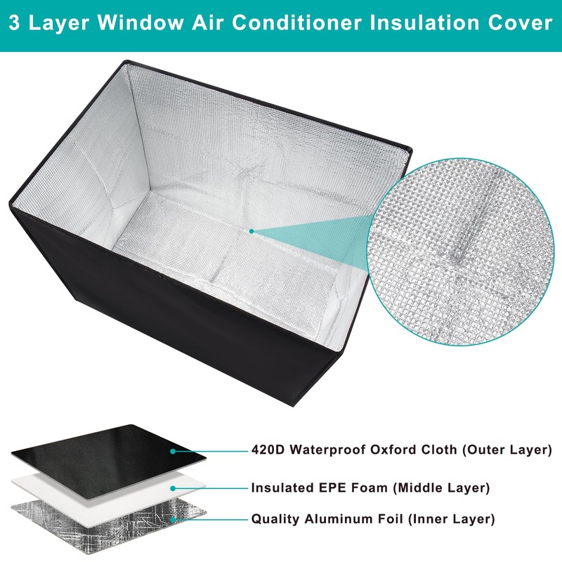 Fivebop Window Air Conditioner Insulation Cover for Outside Units 3