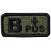 B Type + Tactical Blood Type Embroidered Velcro Patch (Olive
