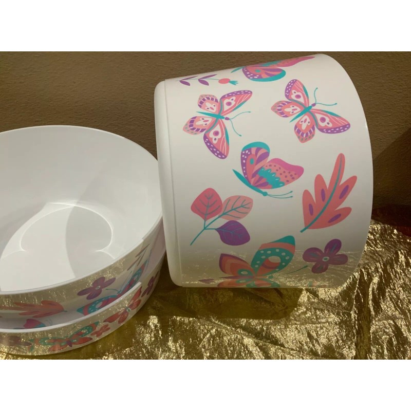 New Tupperware UNIQUE Butterfly & Flowers Theme Ilumina StacknStore Set