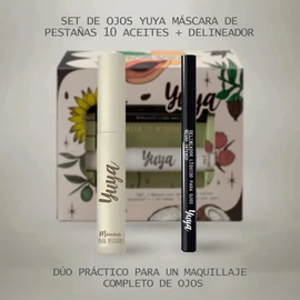 Set De Ojos Yuya Mascara De Pestañas 10 Aceites  Delineador Negro