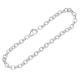 NKlaus 26 cm Anklet 925 Silver Pea Chain Oval 4.1 mm Wide Women's Anklet 14607, Sterling Silver Silver, No gemstone