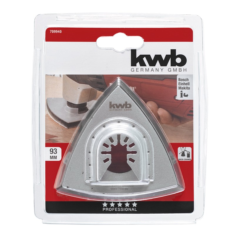 Kwb Multitool Sanding Plate for Delta Sander, Incl. Multitool Attachment,