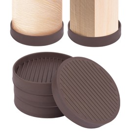 COMFORING Non Slip Furniture Pads 2 Inch Rubber Pads for Furniture Feet Bed Couch Stoppers Anti Slide Caster Cups Floor Protectors (Round, 4 Pcs)